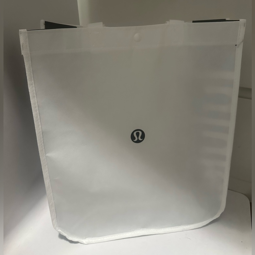 lululemon athletica White Tote with Black Logo